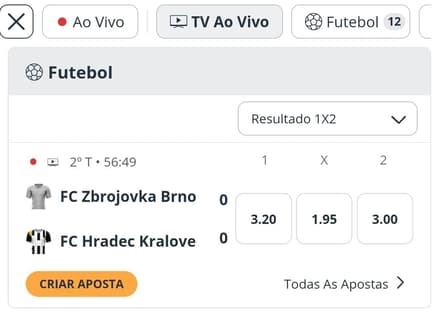 Captura de tela da função de Live Stream da Sportingbet