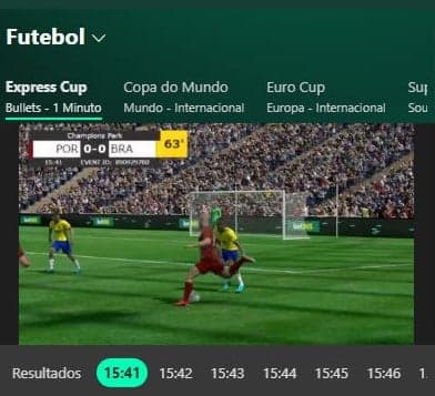 Captura de tela mostra a transmissão 3D do futebol virtual bet365.