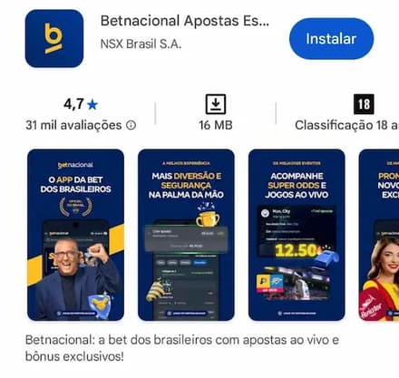 Betnacional app na Play Store