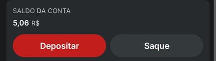 Captura de tela do saldo da conta Superbet