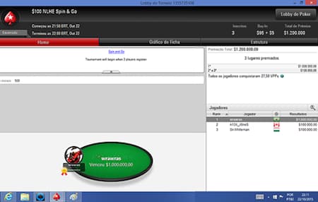 Brasileiro "wrawras" no no Sunday Supersonic (PokerStars)