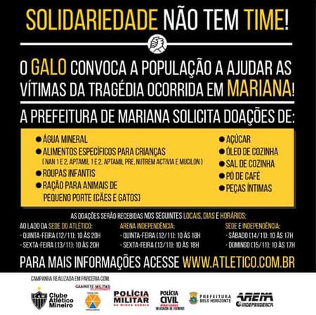 Atlético-MG doações Mariana