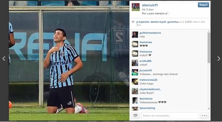 Alán Ruiz Grêmio (Reprodução/Instagram)