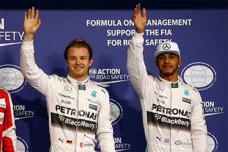 Nico Rosberg (Mercedes) e Lewis Hamilton - GP de Abu Dhabi (Foto: Divulgação)