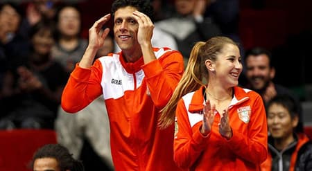 Marcelo Melo e Belinda Bencic na IPTL em Kobe. Crédito: Divulgação
