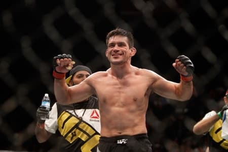 Demian Maia celebra vitória no UFC 194 (Foto: Steve Marcus/AFP)