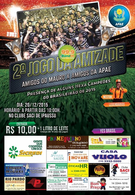 Jogo beneficente promovido pelo observador técnico do Corinthians