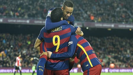 HOME - Barcelona x Athletic Bilbao - Campeonato Espanhol - Suárez e Neymar (Foto: Lluis Gene/AFP)