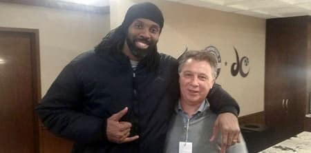 Nenê, do Washington Wizards, recebeu a visita do treinador da Seleção Brasileira, Rubén Magnano (Foto: Divulgação/CBB)