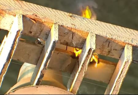 Ginásio em São Caetano do Sul teve um princípio de incêndio em um dos reatores (Foto: Reprodução/SporTV)