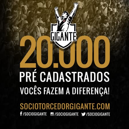 Gigante já tem 20 mil pré-cadastrados