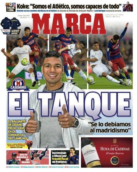 Casemiro: jornal "Marca"