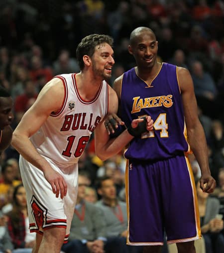 Ex-companheiros, Pau Gasol e Kobe Bryant se enfrentam em fevereiro de 2016