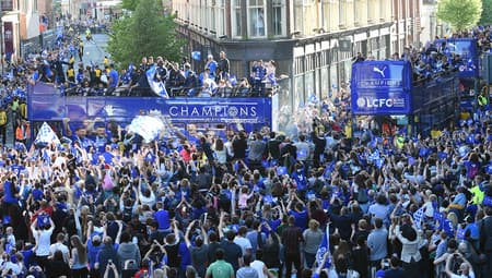 Festa Leicester City (foto:GLYN KIRK / AFP)