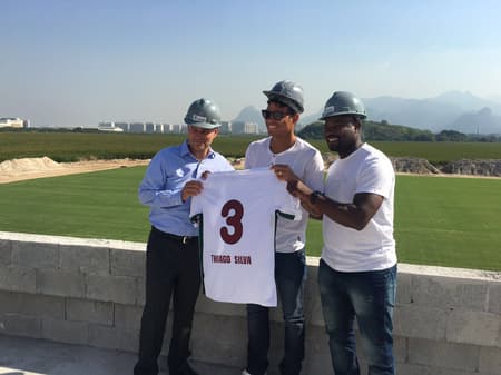 Thiago Silva no CT do Fluminense