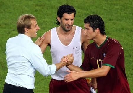 Ainda sob a sombra de Figo, Ronaldo ficou em 4º lugar na Copa-2006 com Portugal