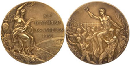As medalhas desejadas pelos atletas nos Jogos Olímpicos de Los Angeles, em 1932