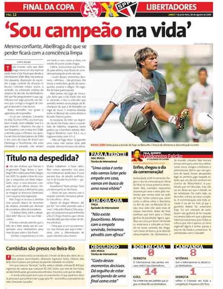 Com Rafael Sobis no ataque, Abel Braga apontava expectativa do Inter às vésperas do jogo com o São Paulo