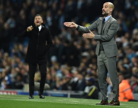Pep Guardiola e Luis Enrique - Manchester City x Barcelona