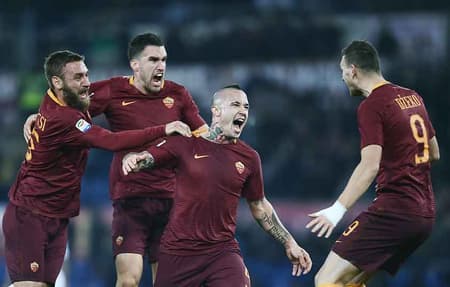 Nainggolan e Dzeko - Roma x Milan
