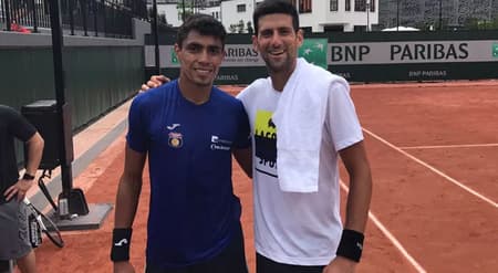 Thiago Monteiro e Novak Djokovic
