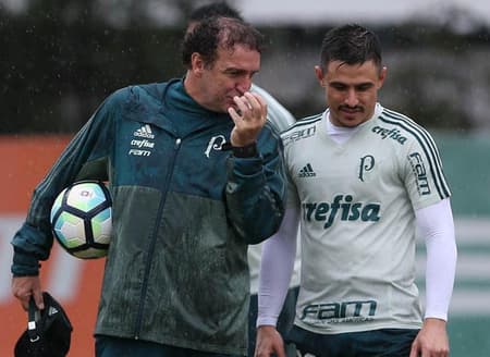 Cuca e Willian no treino do Palmeiras: veja imagens do dia
