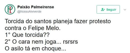Torcedores do Palmeiras tiraram sarro dos santistas na web