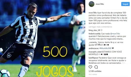 Instagram - Montillo - 500 jogos (Foto: Reprodução)