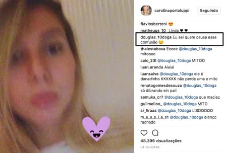 Comentário de Douglas em publicação de Carol Portaluppi