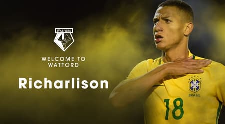 Richarlison - Fluminense - Clube atual: Watford - Valor: 12,5 milhões de euros
