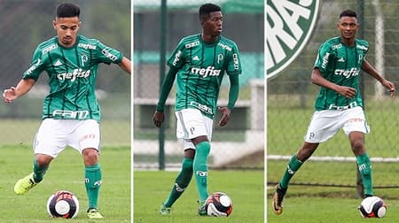 Alan, Vitão e Luan jogando pelo Palmeiras