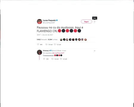 Paquetá extravasou no Twitter