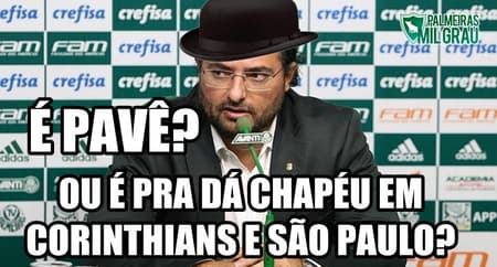 Torcida do Verdão brinca com chapéu nos rivais por Gustavo Scarpa
