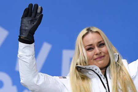 Lindsey Vonn recebe sua medalha em PyeongChang