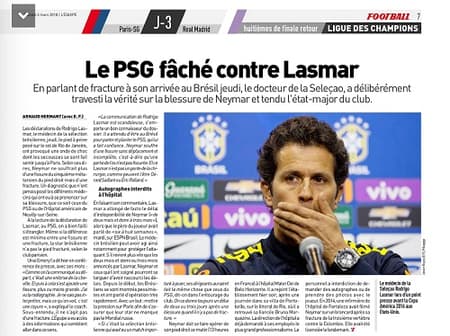 L'Equipe - Sobre Neymar