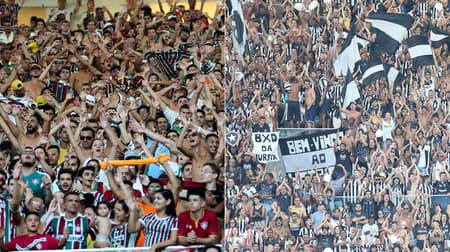 Montagem torcida Fluminense e Botafogo