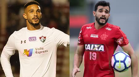 Montagem do João Carlos, do Fluminense, com o Dourado, do Flamengo