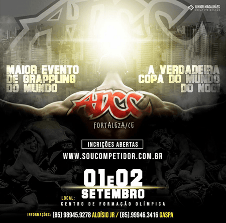 Pré-seletiva para o ADCC 2019 acontecerá em Fortaleza (CE), em setembro (Foto divulgação)