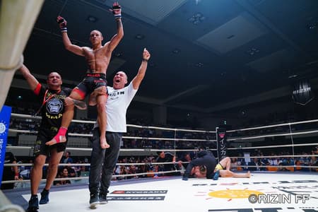 Luiz Killer mostrou toda a sua qualidade no Rizin FF, no Japão, sob os comandos de Wanderlei Silva e André Dida (Foto: Divulgação/Rizin FF)