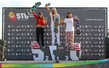 Pódio feminino da competição