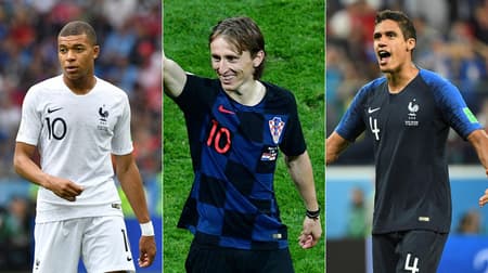 Montagem Modric, Varane e Mbappe