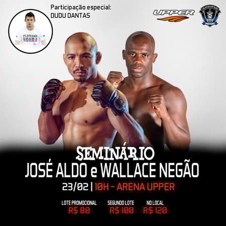 José Aldo, ao lado de Wallace Negão e Dudu Dantas, vão comandar seminário no próximo sábado (Foto: Divulgação)