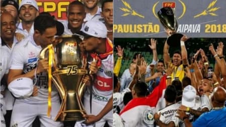 Montagem - Santos e Corinthians Paulistão