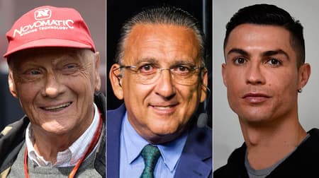 Montagem - Niki Lauda, Galvão Bueno e Cristiano Ronaldo