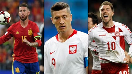 Montagem Sergio Ramos, Lewandowski, Eriksen