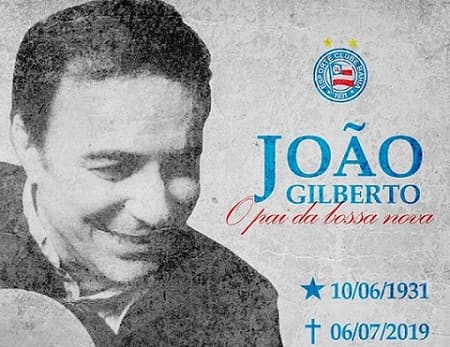 Condolências do Bahia para a morte de João Gilberto