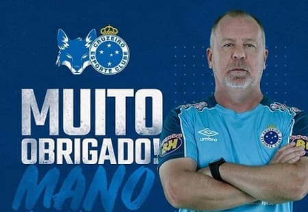 O Cruzeiro criou uma arte agradecendo Mano Menezes pelos três anos de  Raposa. Dedé utilizou a imagem para postar uma mensagem de apoio ao treinador