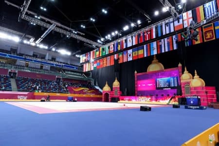 Visão geral do Ginásio Nacional de Ginástica (MGA) de Baku (AZE), onde acontece o Mundial de ginástica rítmica (Crédito: Ricardo Bufolin/CBG)