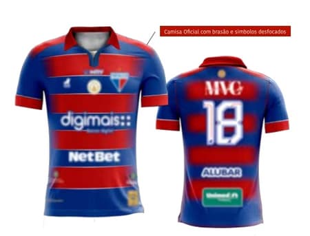 Camisa do Fortaleza com cores e símbolo desfocados