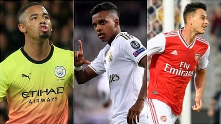Montagem - Gabriel Jesus, Rodrygo e Martinelli